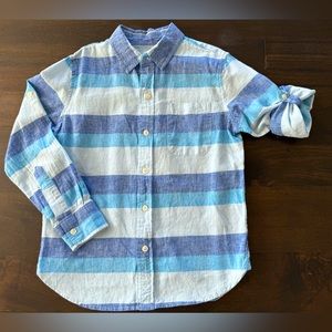 Boys GAP Medium blue striped linen shirt